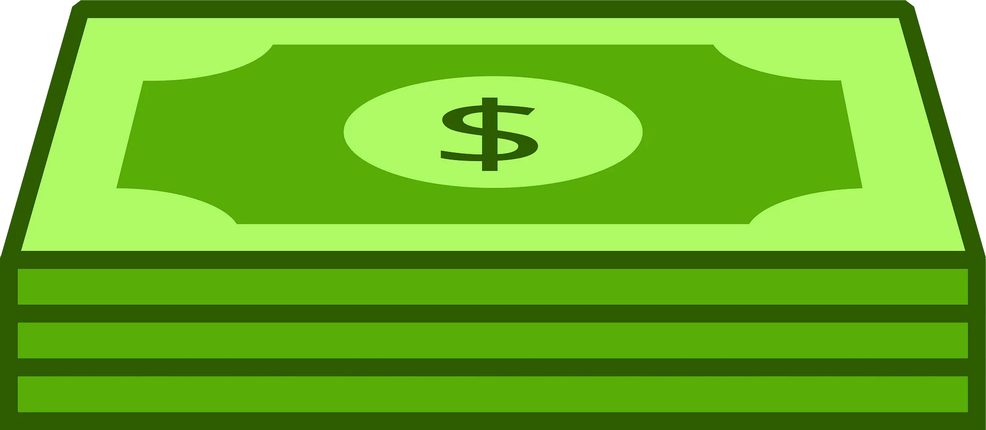 Stack of Green Dollar Bills Money Cash Currency Symbol Clipart Illustration