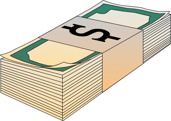 Stack of Money with Dollar Sign Illustration: Simple Financial Clipart Design