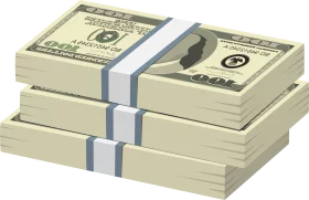 Stacked American Dollar Bills Money Currency Cash Financial Clipart Illustration