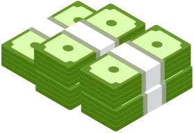 Stacked Green Money Bundles Financial Wealth Cash Currency Clipart Illustration