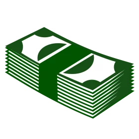 Stylized Green Money Stack Dollar Bills Cash Currency Finance Clipart Illustration