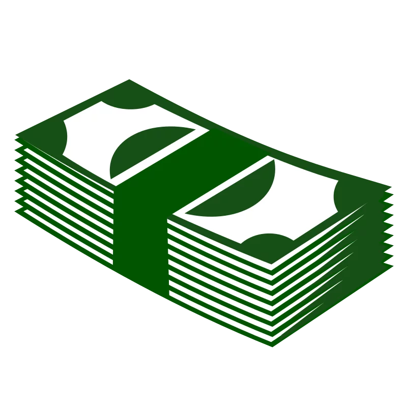 Stylized Green Money Stack Dollar Bills Cash Currency Finance Clipart Illustration