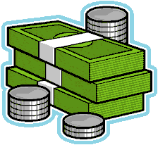 Stylized Money Stacks with Coins Financial Wealth Symbol Cartoon Clipart