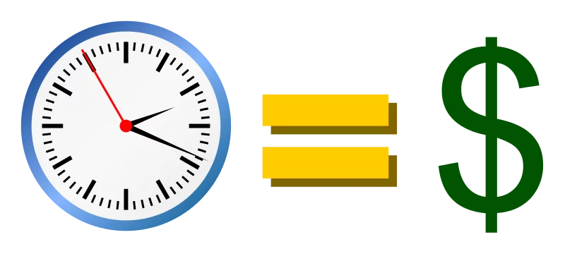 Time Equals Money Business Finance Management Concept Illustrated in Clipart Design