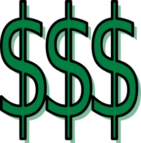 Triple Green Dollar Signs Money Symbols Financial Currency Clipart Illustration