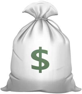 White Money Bag with Green Dollar Sign Symbol Financial Wealth Clipart