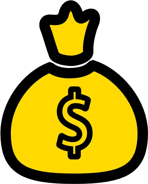 Yellow Money Bag with Dollar Sign Financial Symbol Currency Wealth Clipart