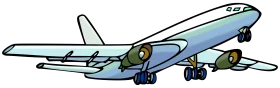 Animated Commercial Passenger Airplane in Flight - Modern Aviation Clipart