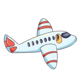 Colorful Cartoon Airplane with Red Stripes | Children's Aviation Clipart