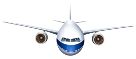 Front-Facing Commercial Passenger Airplane Transportation Clipart Illustration