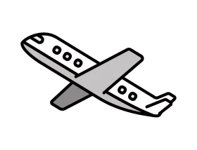 Minimalist Gray and White Airplane Transportation Clipart for Travel Themes