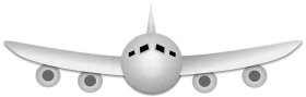 Modern Commercial Passenger Aircraft with Four Engines - Stylized White Airplane Clipart