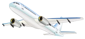 Modern Commercial Passenger Jet Airliner Aviation Transportation Clipart Illustration