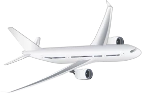 Modern White Commercial Passenger Airplane Transportation Clipart Illustration