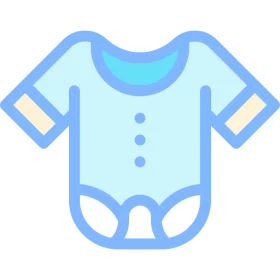 Adorable Light Blue Baby Onesie with Buttons Infant Clothing Clipart Illustration