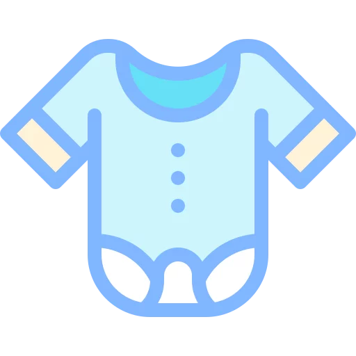 Adorable Light Blue Baby Onesie with Buttons Infant Clothing Clipart Illustration