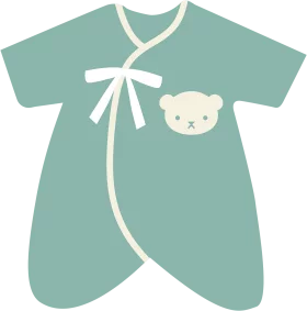 Adorable Mint Green Baby Onesie Sleeper with Bear Design Clipart