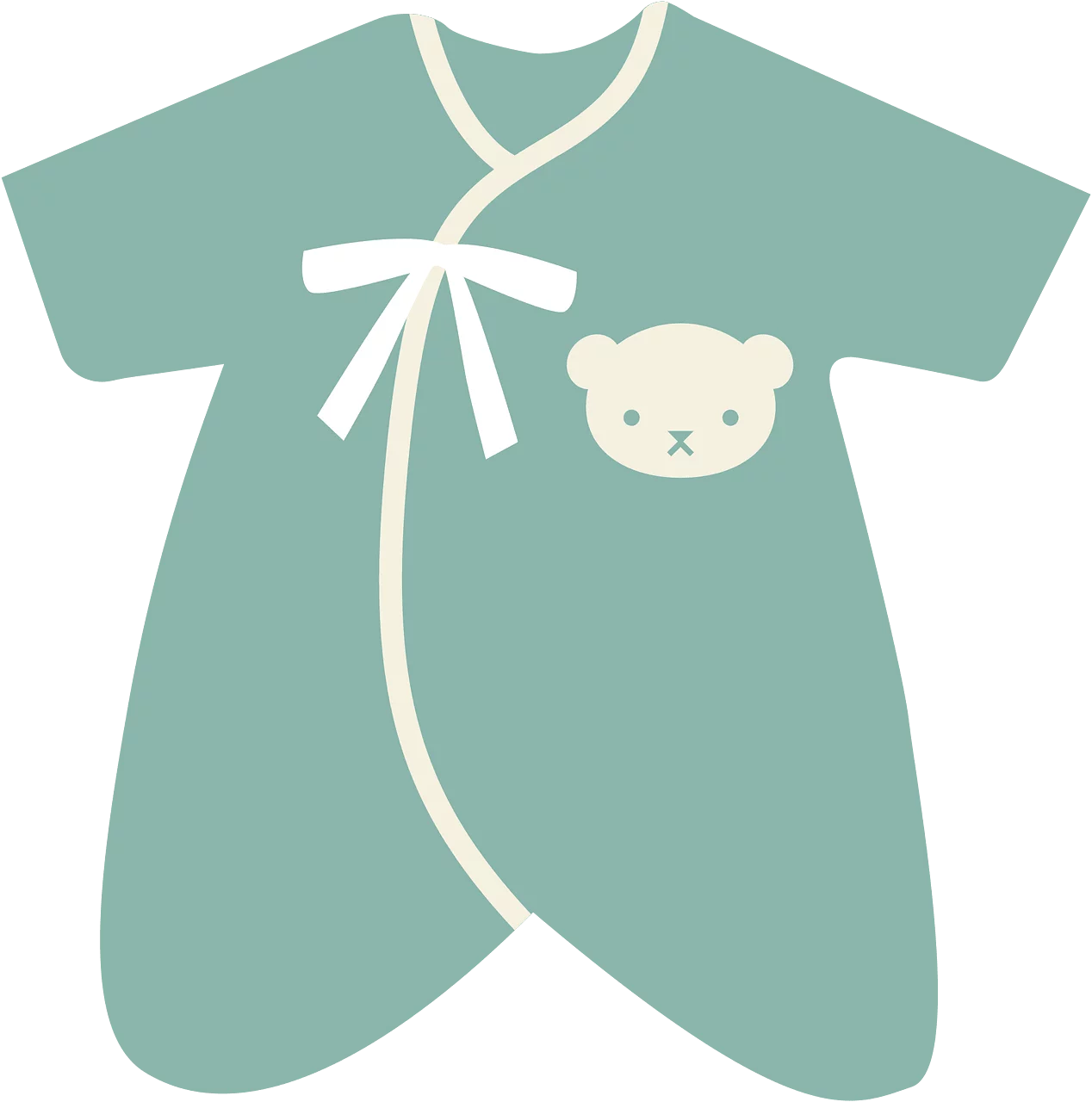 Adorable Mint Green Baby Onesie Sleeper with Bear Design Clipart