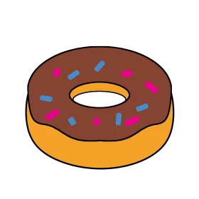 Delicious Chocolate Frosted Donut with Colorful Sprinkles Clipart Illustration