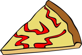 Deliciously Simple Cheese and Tomato Pizza Slice Clipart in Cartoon Style