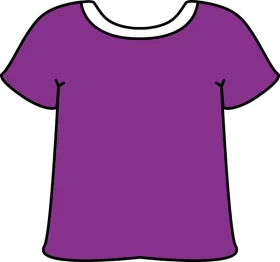 Vibrant Purple Short-Sleeve T-Shirt with White Collar Basic Apparel Clipart