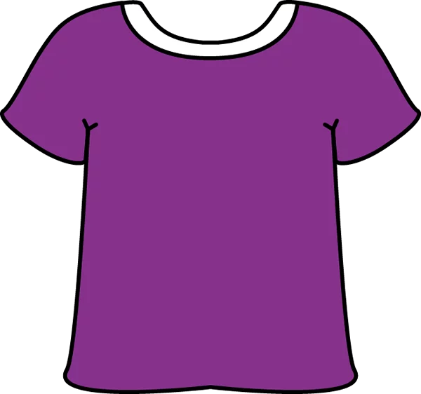 Vibrant Purple Short-Sleeve T-Shirt with White Collar Basic Apparel Clipart