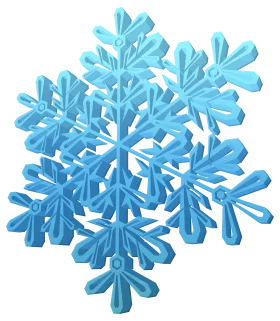 Beautiful 3D Blue Snowflake Winter Holiday Decoration Clipart Design Element