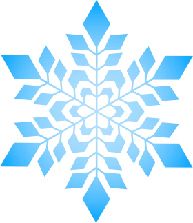 Beautiful Blue Gradient Geometric Snowflake Winter Holiday Seasonal Clipart Design