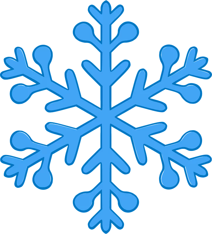 Beautiful Blue Snowflake Winter Illustration Clipart for Festive Designs