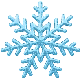 Beautiful Crystalline Blue Snowflake Winter Decoration Clipart Design