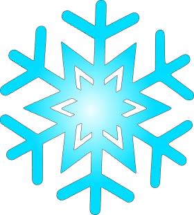 Bright Blue Geometric Snowflake Winter Symbol Seasonal Clipart Design