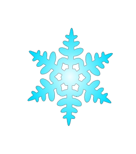 Bright Turquoise Winter Snowflake Crystalline Pattern Seasonal Clipart