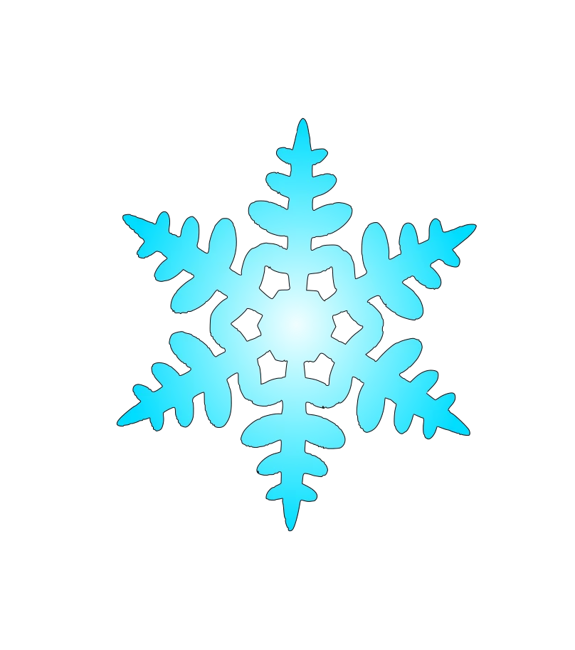 Bright Turquoise Winter Snowflake Crystalline Pattern Seasonal Clipart