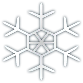 Clean White Snowflake Winter Crystal Design - Simple Elegant Clipart Icon