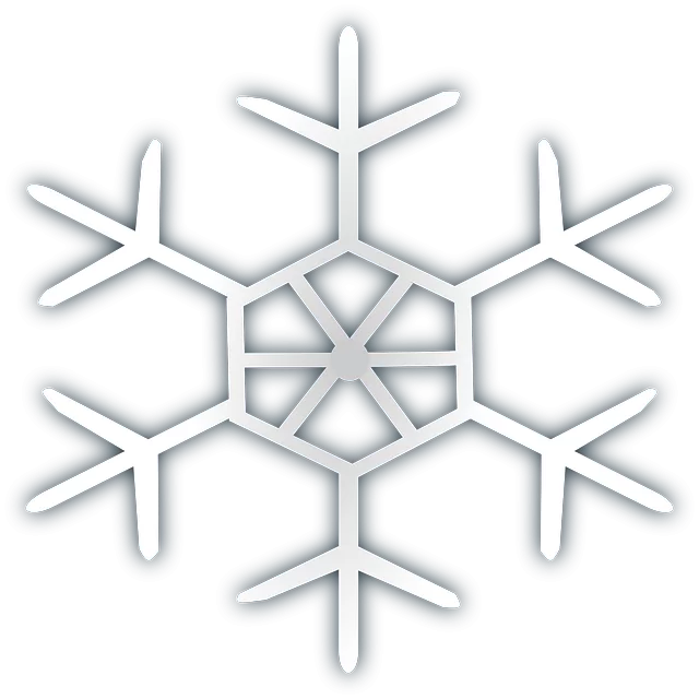 Clean White Snowflake Winter Crystal Design - Simple Elegant Clipart Icon