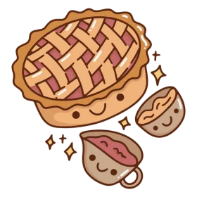 Cozy Homemade Pie and Sweet Treats Illustrated Dessert Food Clipart