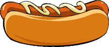 Delicious Cartoon Hot Dog with Mustard Swirl in Classic Style Clipart Illustration