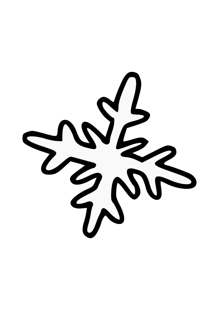 Elegant Black and White Snowflake Winter Holiday Season Decorative Clipart