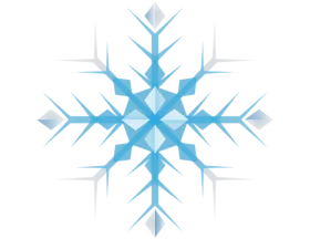 Elegant Blue Crystal Snowflake Winter Holiday Decorative Clipart Design