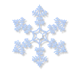 Elegant Blue Crystalline Snowflake Winter Decorative Clipart Design