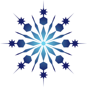 Elegant Blue Geometric Snowflake Star Pattern Clipart with Hexagonal Accents