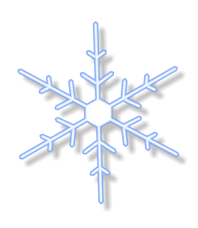 Elegant Blue Outline Snowflake Winter Holiday Seasonal Decorative Clipart