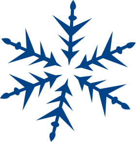 Elegant Blue Snowflake Winter Seasonal Symbol Geometric Design Clipart