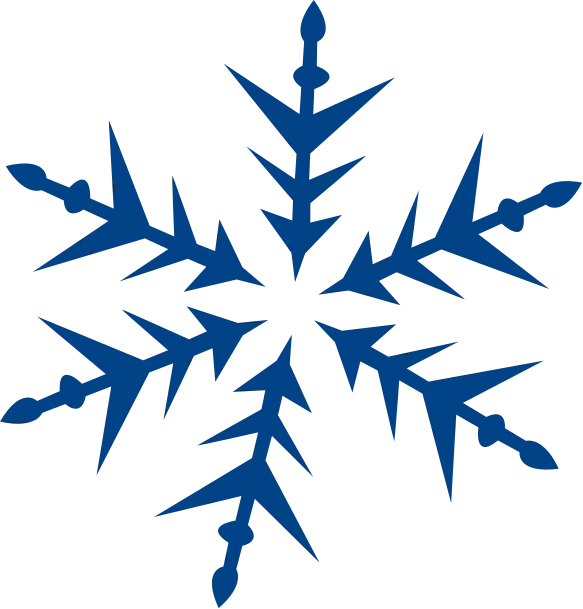 Elegant Blue Snowflake Winter Seasonal Symbol Geometric Design Clipart