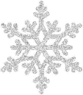 Elegant Glittery Winter Snowflake Seasonal Holiday Decoration Clipart Design