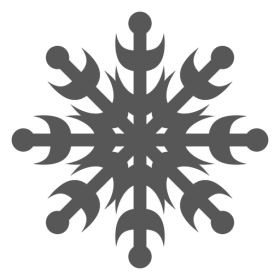 Elegant Gray Snowflake Symmetrical Winter Design Clipart for Seasonal Projects