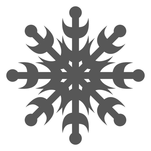 Elegant Gray Snowflake Symmetrical Winter Design Clipart for Seasonal Projects