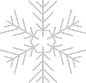 Elegant Grey Snowflake Winter Season Decorative Symmetric Clipart Design