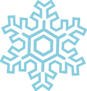 Elegant Light Blue Geometric Snowflake Winter Holiday Seasonal Clipart Design