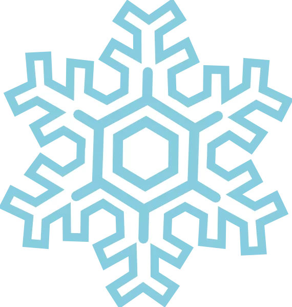 Elegant Light Blue Geometric Snowflake Winter Holiday Seasonal Clipart Design